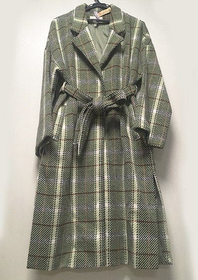 送料無料! ROSE BUD ローズバッド チェスターコート ガウンコート ロングコート グリーン レッド チェック 拍卖