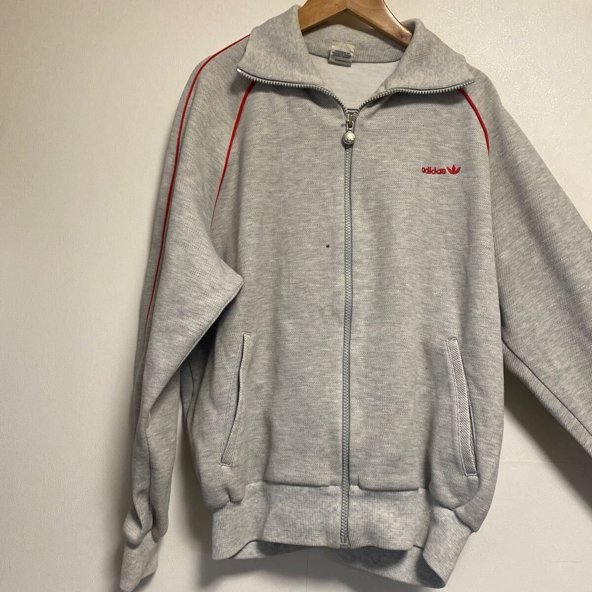 adidas ジャージ グレー 赤ライン 西ドイツ拍卖