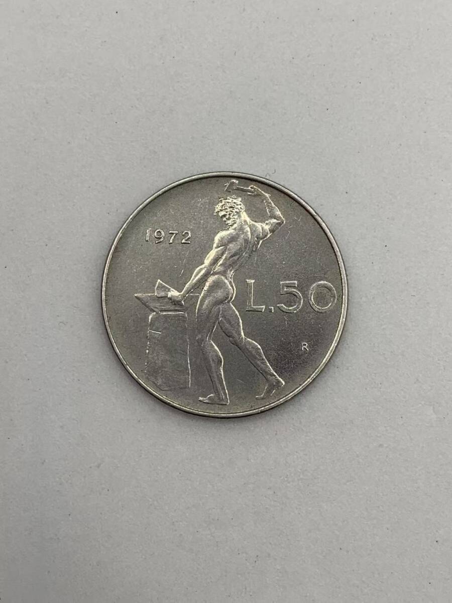 中古 イタリア 50リラ 1972年コイン ⑱拍卖