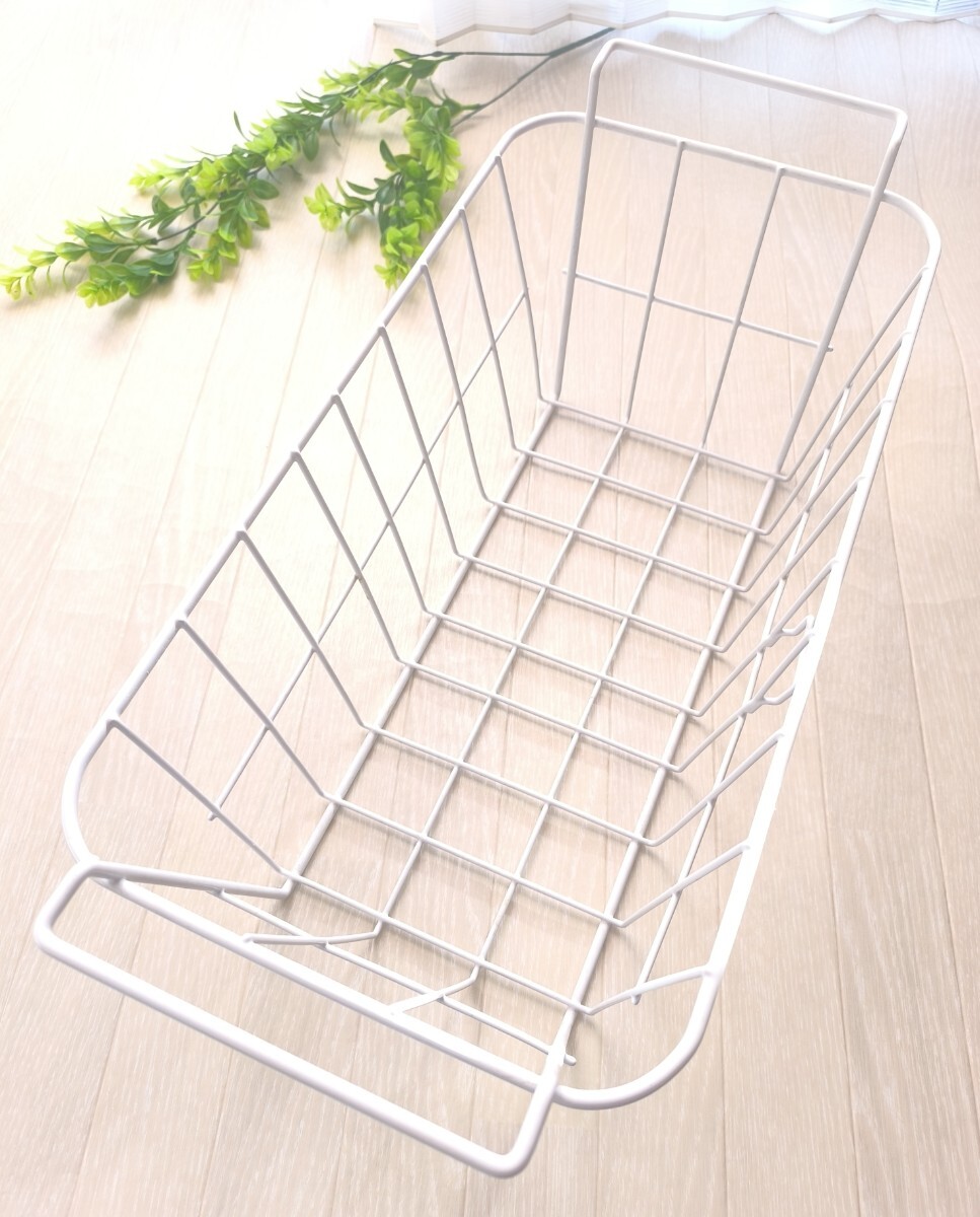 ☆ワイヤーバスケット ワイヤーカゴ ホワイト☆拍卖