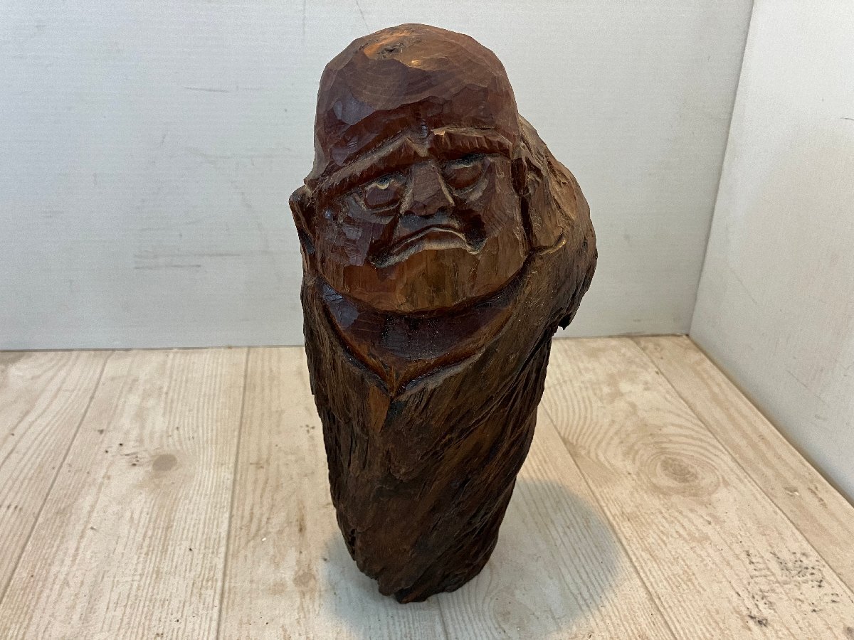 ma☆ 木の瘤 置物 恵比寿様?大黒様?オブジェ 天然木 瘤 飾り 木 観賞 素材 自然木 和室 縁起物 開運 骨董品 レトロ アンティーク【拍卖