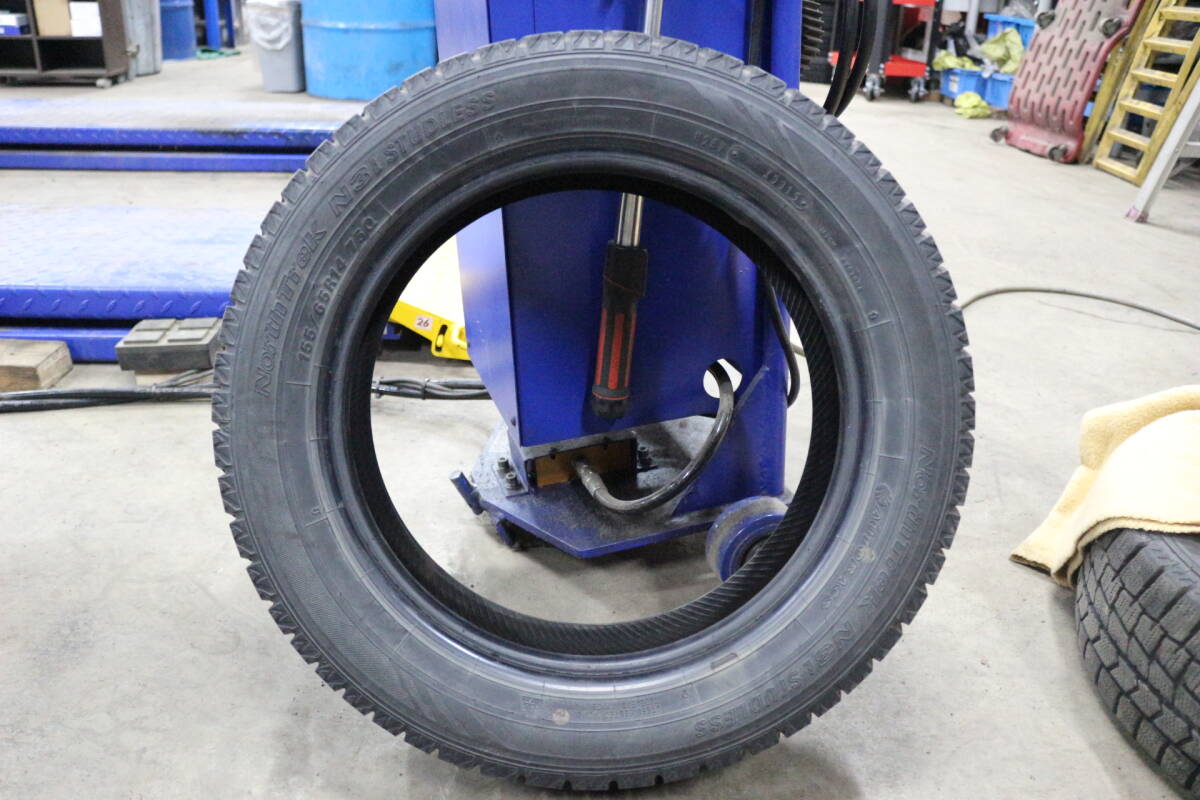 ★193 オートバックスタイヤ NorthTrek ノーストレック N3i スタッドレス 155/65R14 75O 中古 2本 ★拍卖
