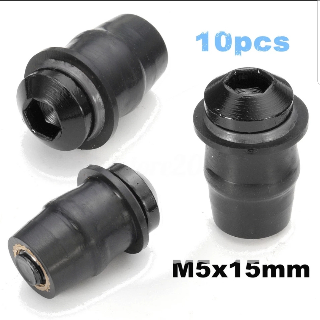 カウリング ボルト M5 5mm×15mm ネジ ナイロン ワッシャー ウェルナット スクリーン シールド カウル 10本セット カウルボルト拍卖