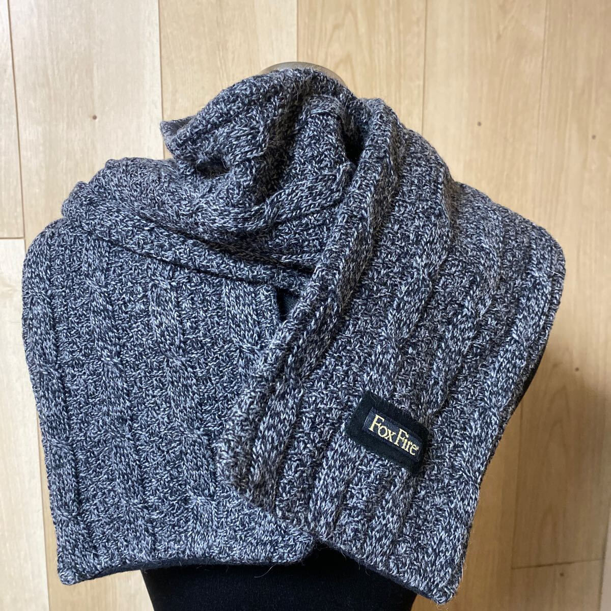 FoxFire フォックスファイヤー マフラー ウール ニットマフラー グレー USED カジュアル拍卖