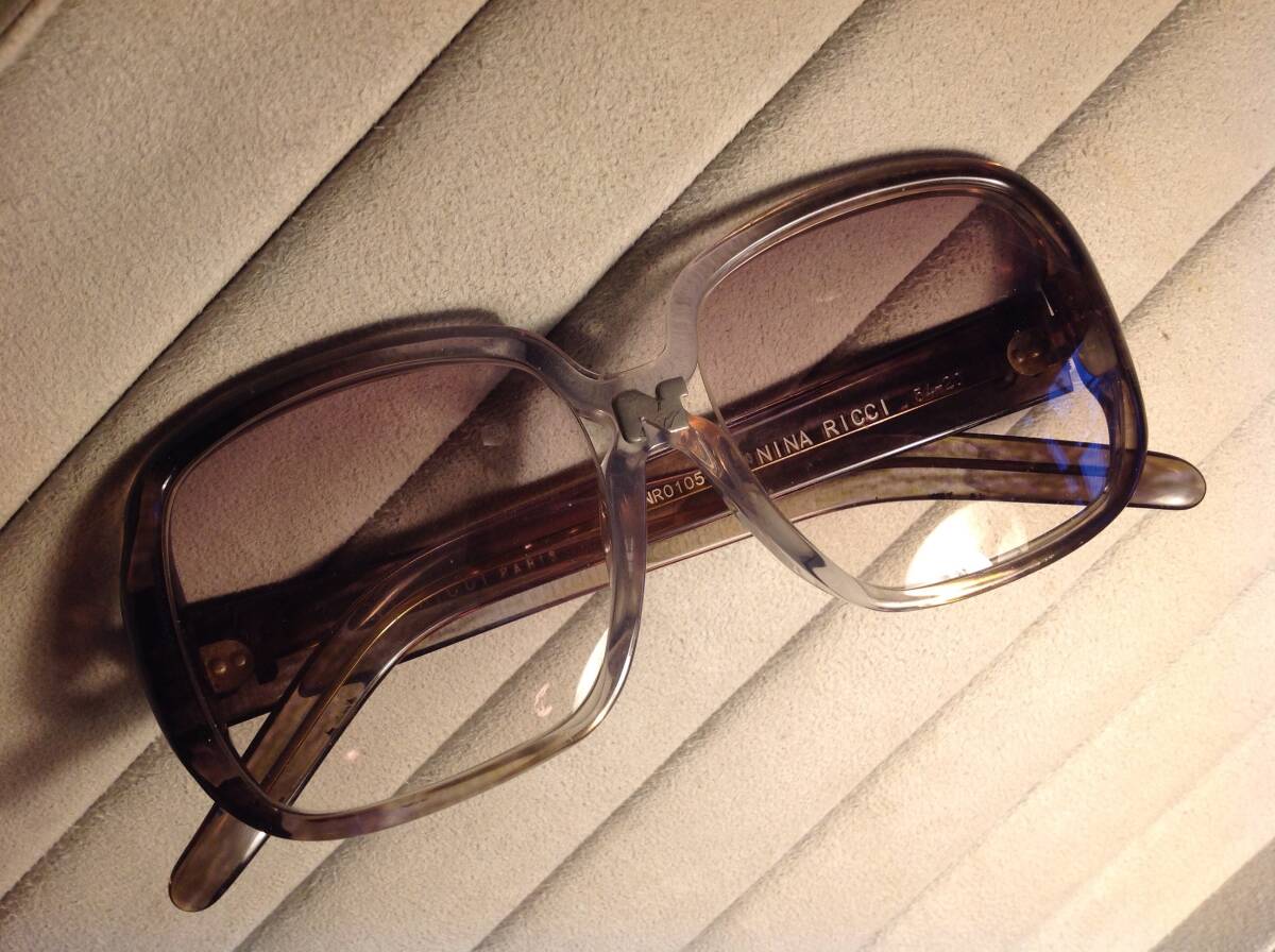 ヴィンテージ 中古 NINA RICCI PARIS 眼鏡 度入り 薄いスモーク入拍卖