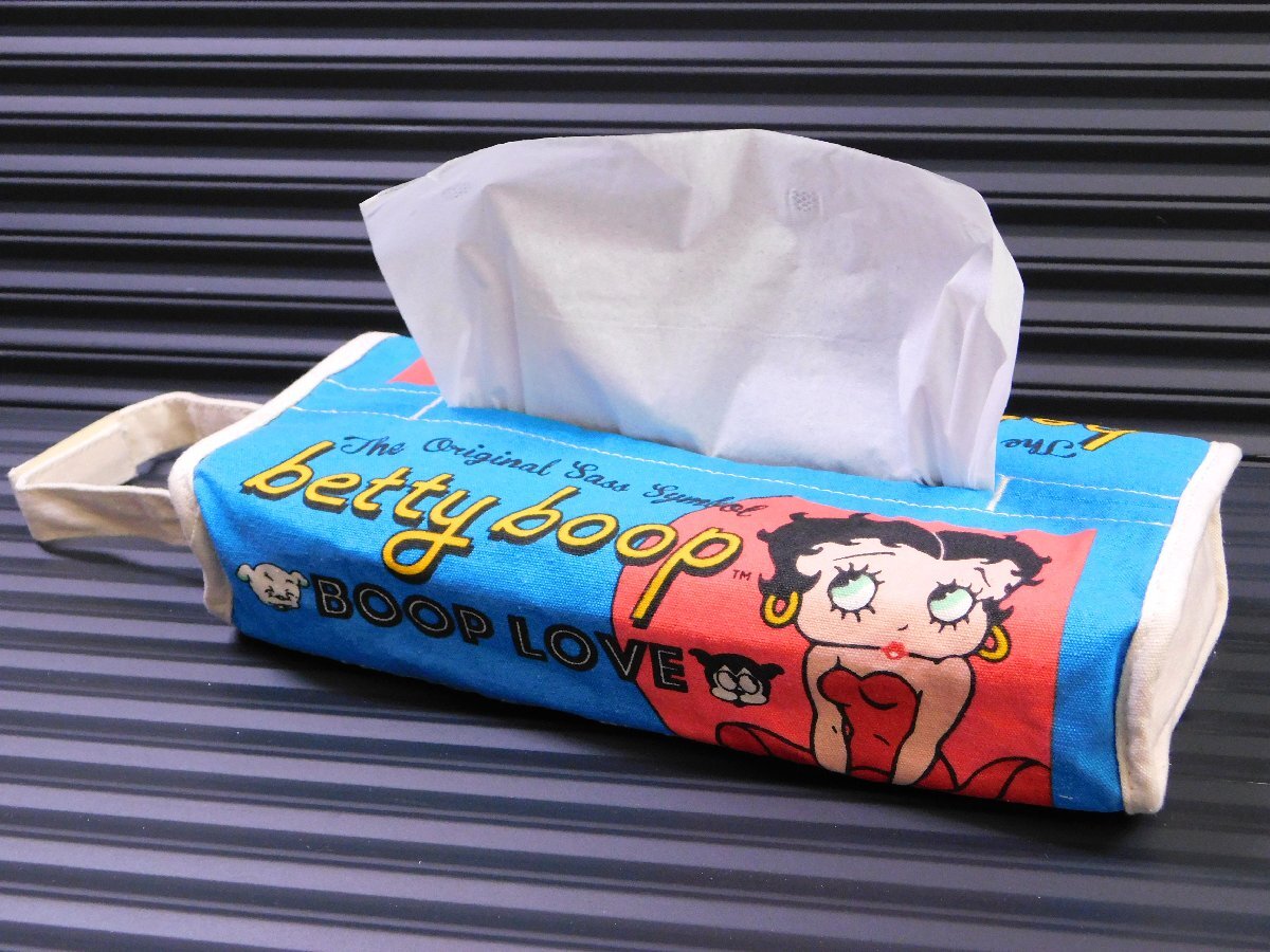 ◆送料無料◆【Betty Boop・ベティちゃん】※《ティッシュペーパーホルダー / ライトブルー》 ティッシュカバー アメリカン雑貨拍卖
