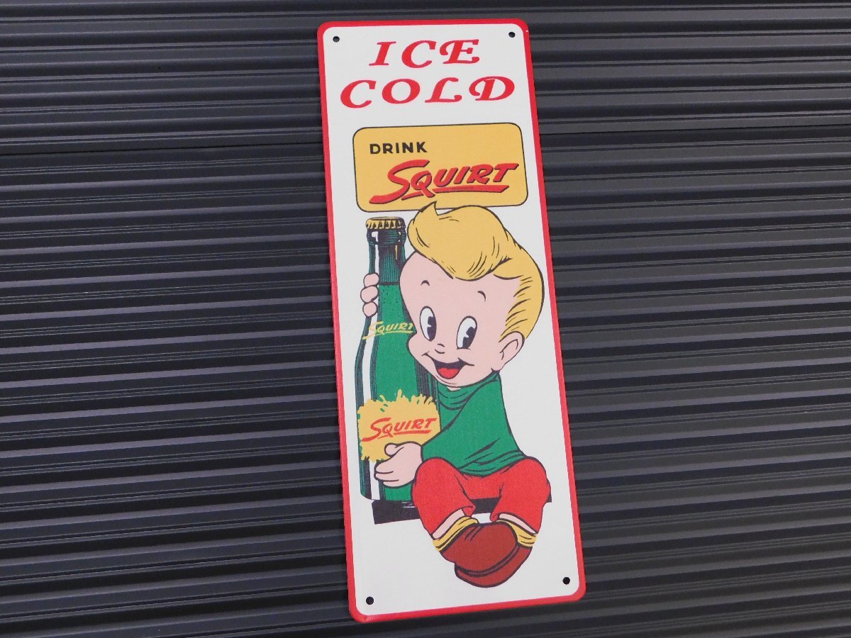 ◆送料\450◆【SQUIRT・スクアート】※《メタルサインボード / 400×150mm》 アメリカン雑貨 ブリキ看板拍卖