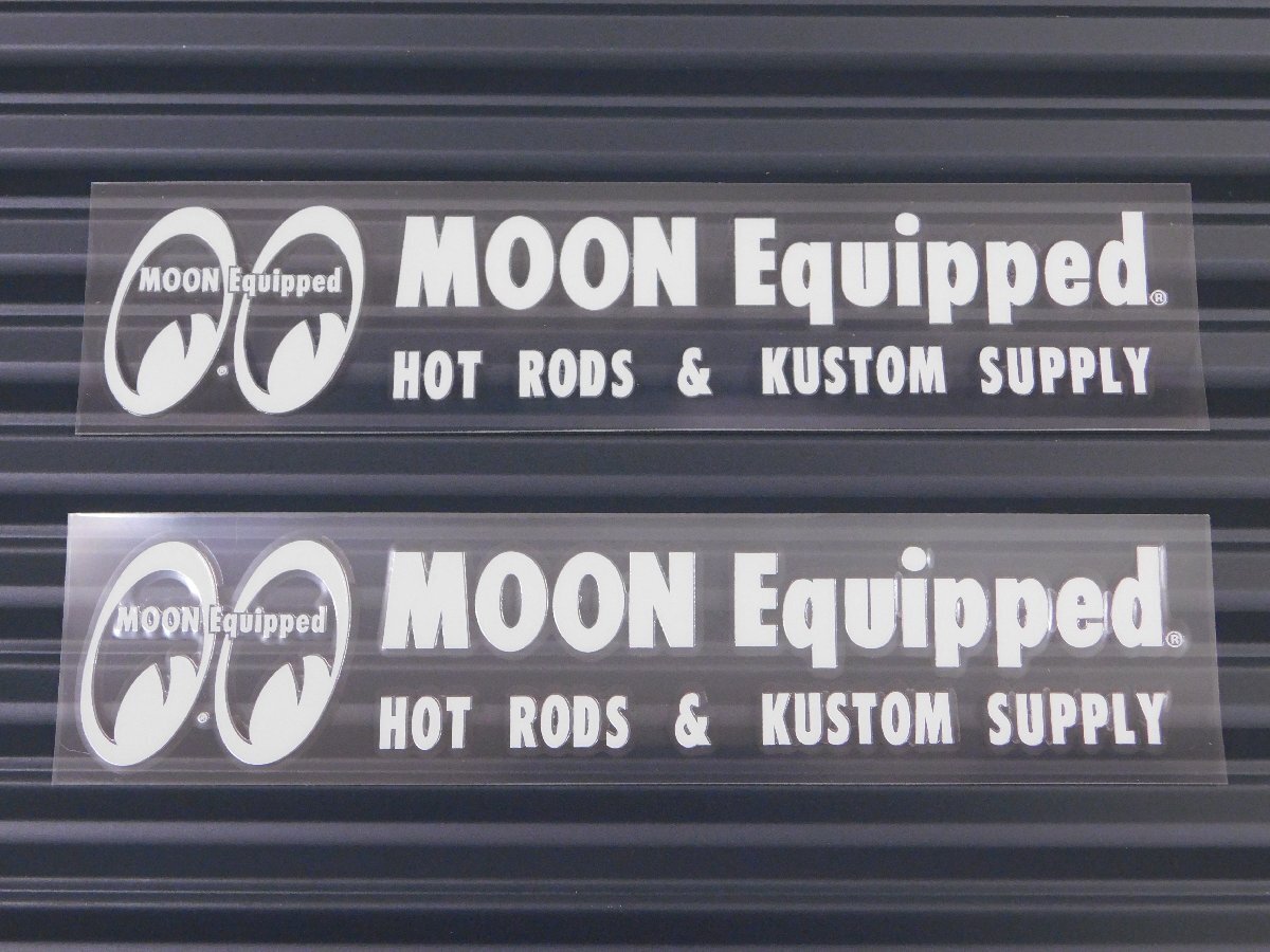 ◆送料\110◆【MOON Equipped・ムーンイクイップド】※《ロゴステッカー・ホワイト / 2枚セット》 MQD034WH 転写式 抜きタイプ拍卖