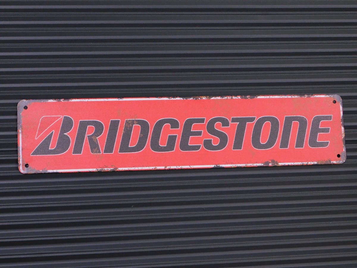 ◆送料\390◆【BRIDGESTONE・ブリヂストン】※《メタルサインボード / 100×450mm》 アメリカン雑貨 ブリキ看板拍卖