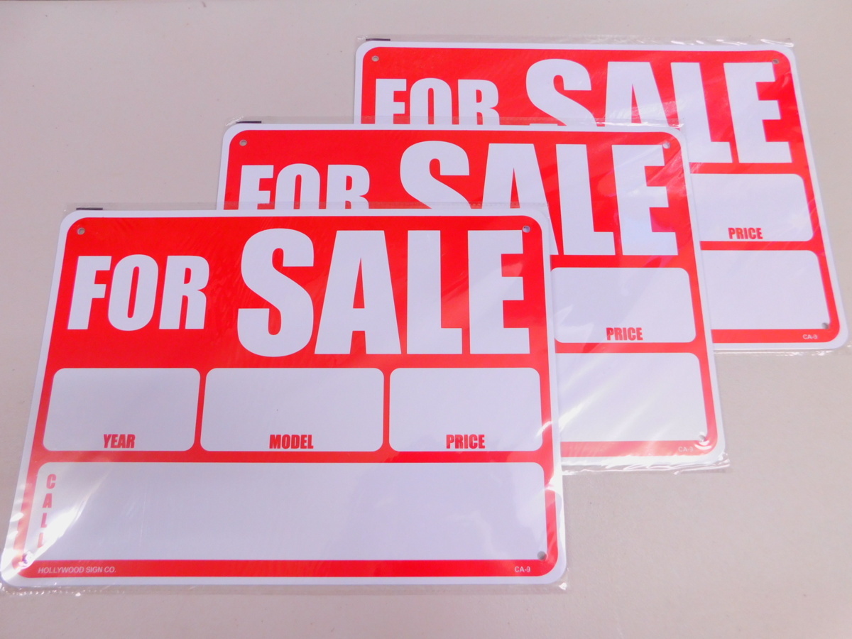 ★3枚セット★ サインプレート CA-9 《FOR SALE/売り出し中》看板 サインボード 中古物件販売用看板 拍卖