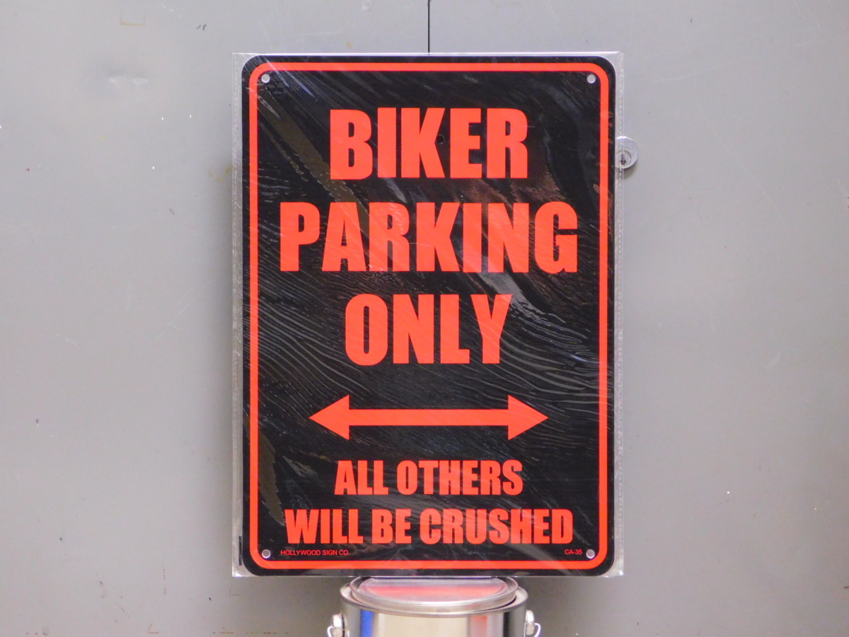 サインプレート CA-35 《バイカー専用駐車場》 アメリカ バイク 看板 ガレージ サインボード拍卖