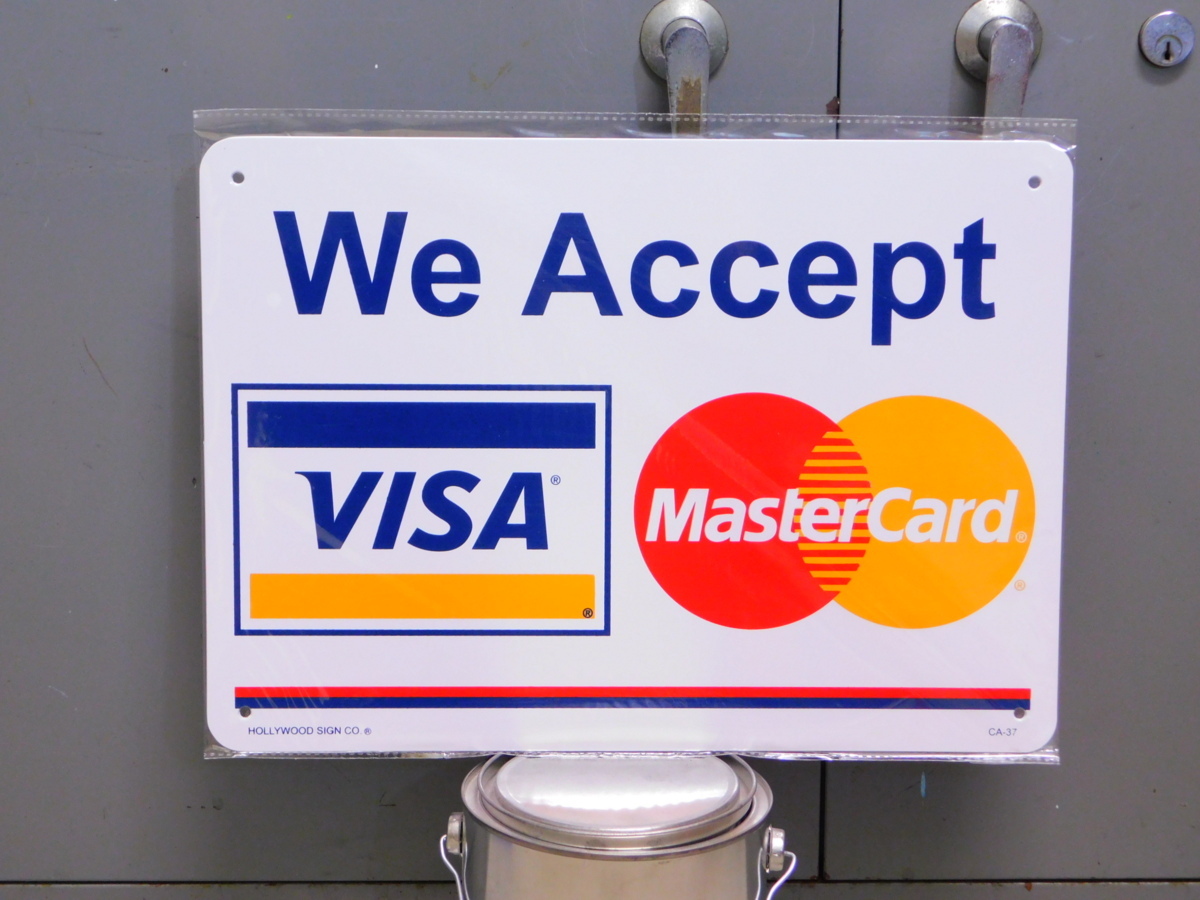 サインプレート CA-37《VISA MASTER CARD》 ガレージ 看板 サインボード アメリカ拍卖