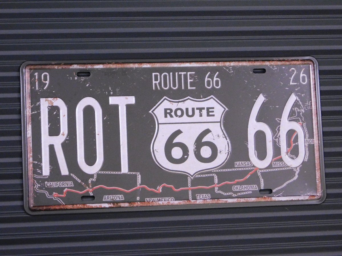 ◆送料\185◆【ROUTE66】※《ライセンスプレート / ROT 66】 アメリカン雑貨 ナンバープレート拍卖