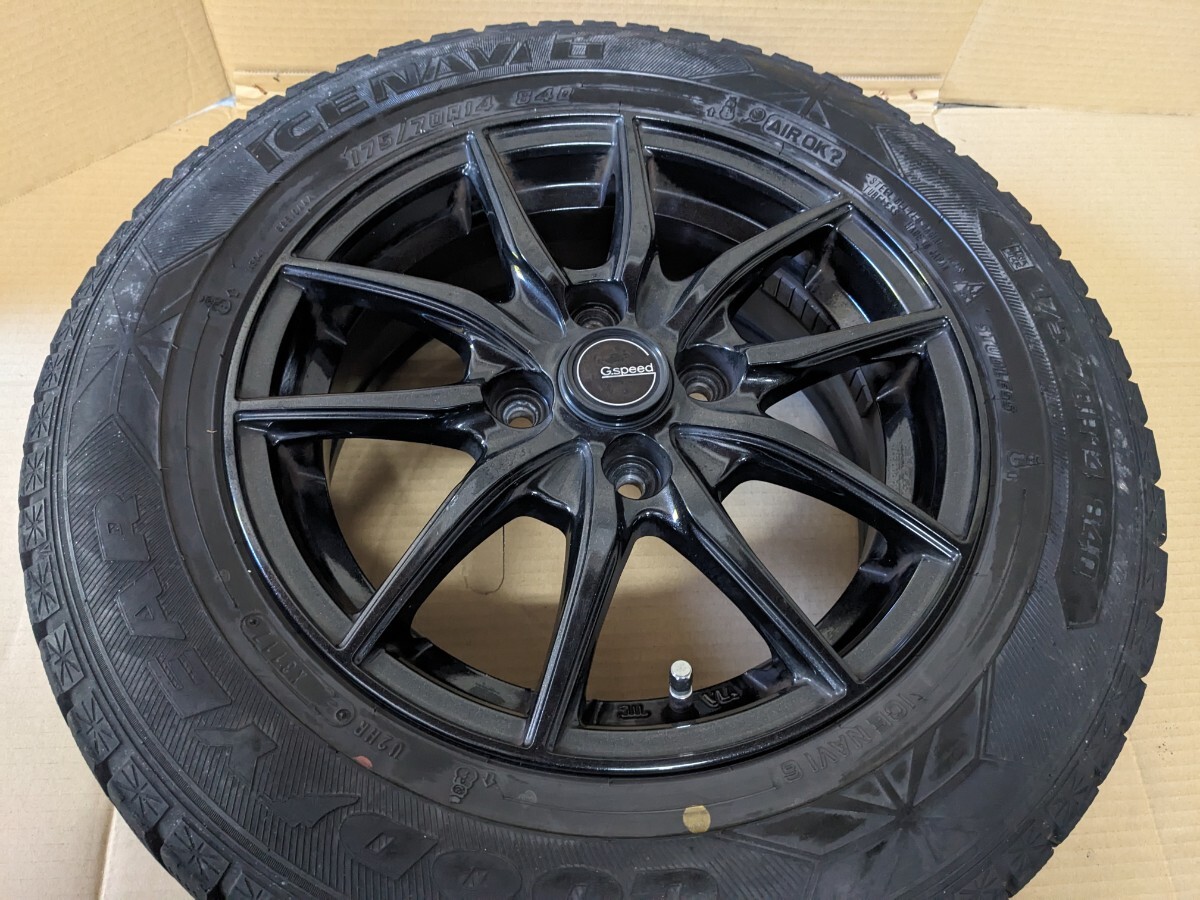 G.speed 175/70R14 グッドイヤー アイスナビ6 スタッドレスタイヤ 4本セット ヴィッツ フィット シエンタ CUBE キューブ カローラ拍卖