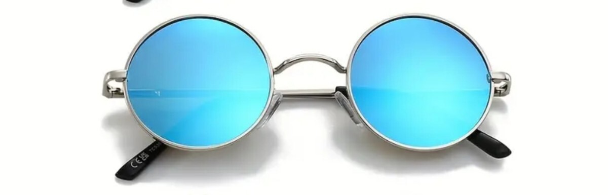 EC245410青 部長のサングラス レノン風偏光丸メガネ拍卖