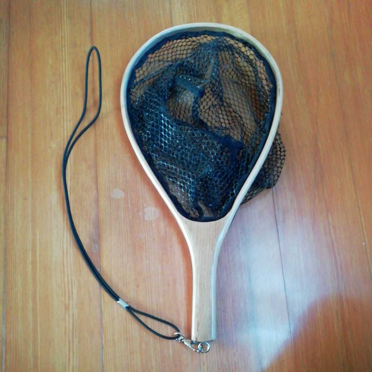 新品未使用 ウッドランディングネット サイズ S ソフトラバーネット トラウト タモ網 木製ランディングネット 木製タモ網 渓流 ルアー拍卖
