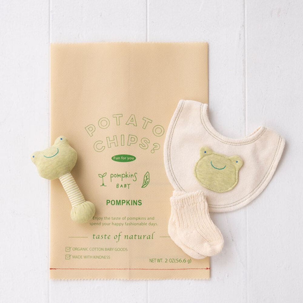 ☆ かえるチップス ☆ POMPKINS BABY ポテチギフトセット ミディアムチップス 出産祝い ギフトセット 3点セット 日本製拍卖