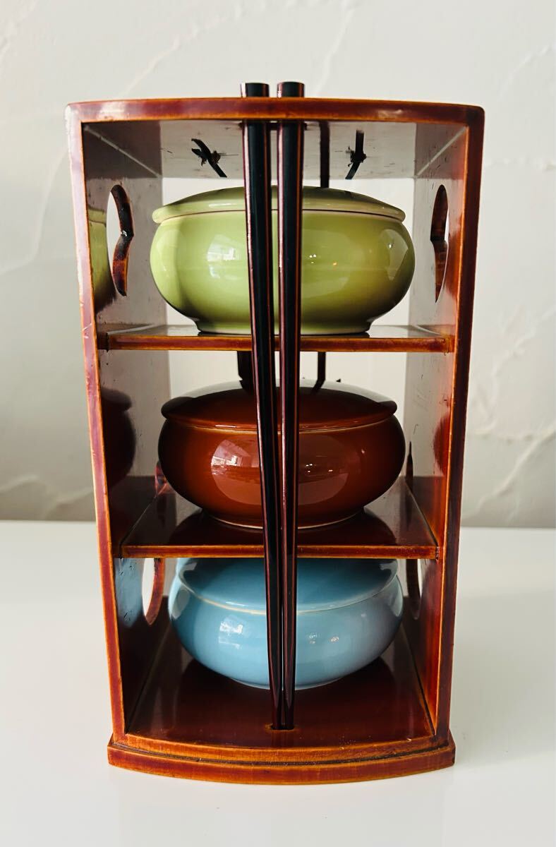 飛騨高山伝統工芸品 飛騨春慶塗 小鉢 3個 箸 小鉢棚 置物 拍卖