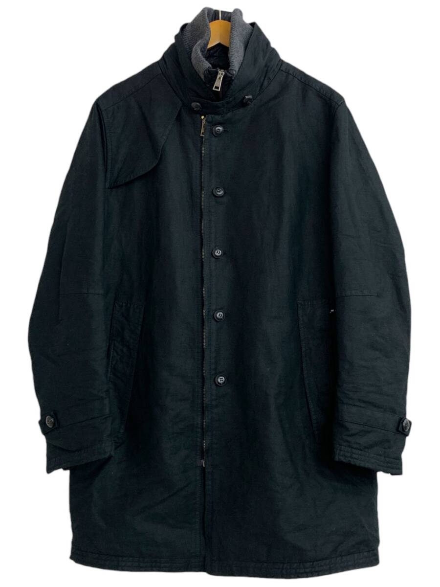 GIAN CARLO ROSSI (ジャンカルロロッシ) ライナー付き コットン×ナイロン デザインコート イタリア製 2112/02U ブラック メンズ/004拍卖