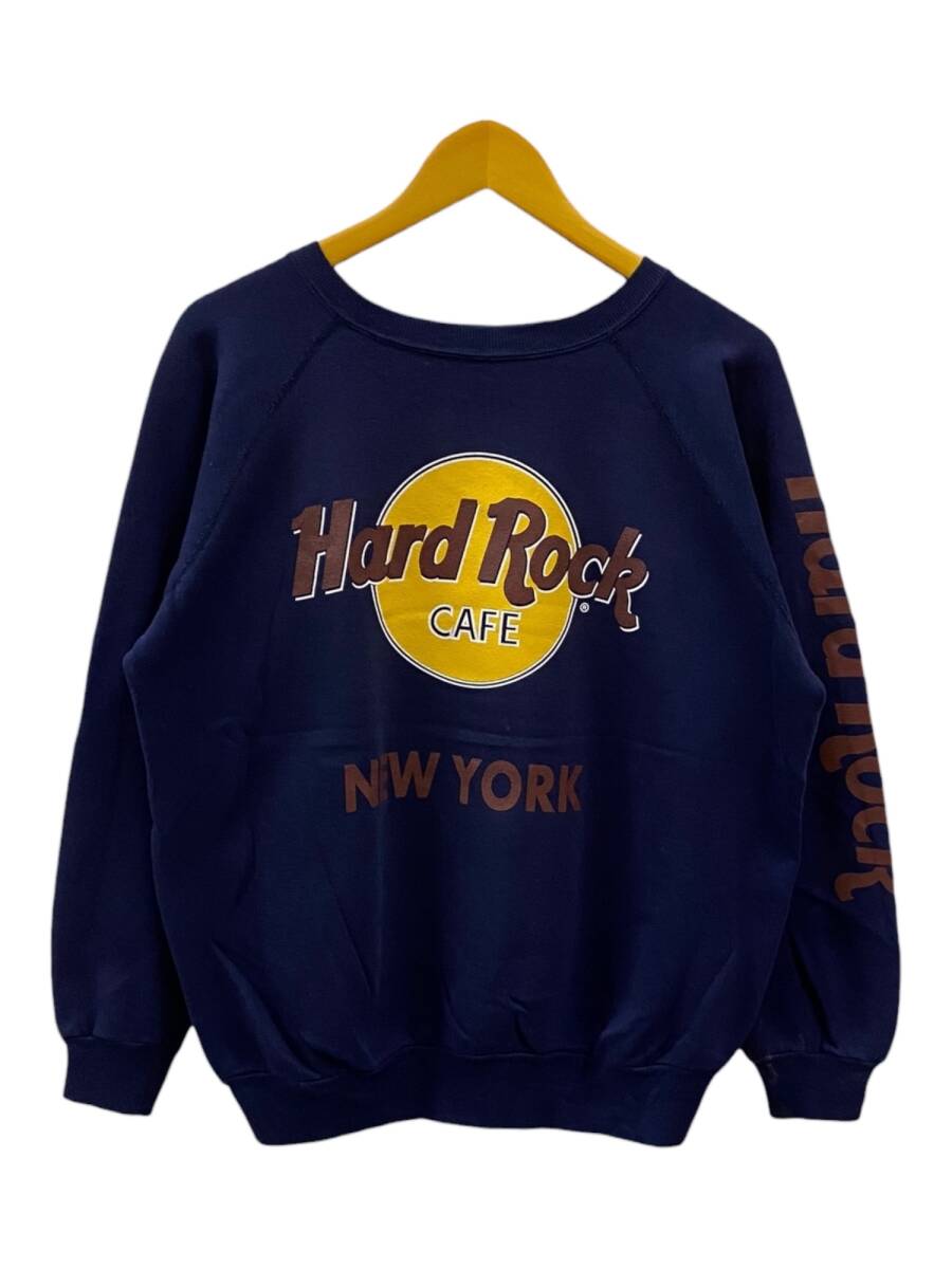 HARD ROCK CAFE (ハードロックカフェ) NEW YORK トレーナー スエット 古着 90s 00s プリント XL ネイビー メンズ/078拍卖