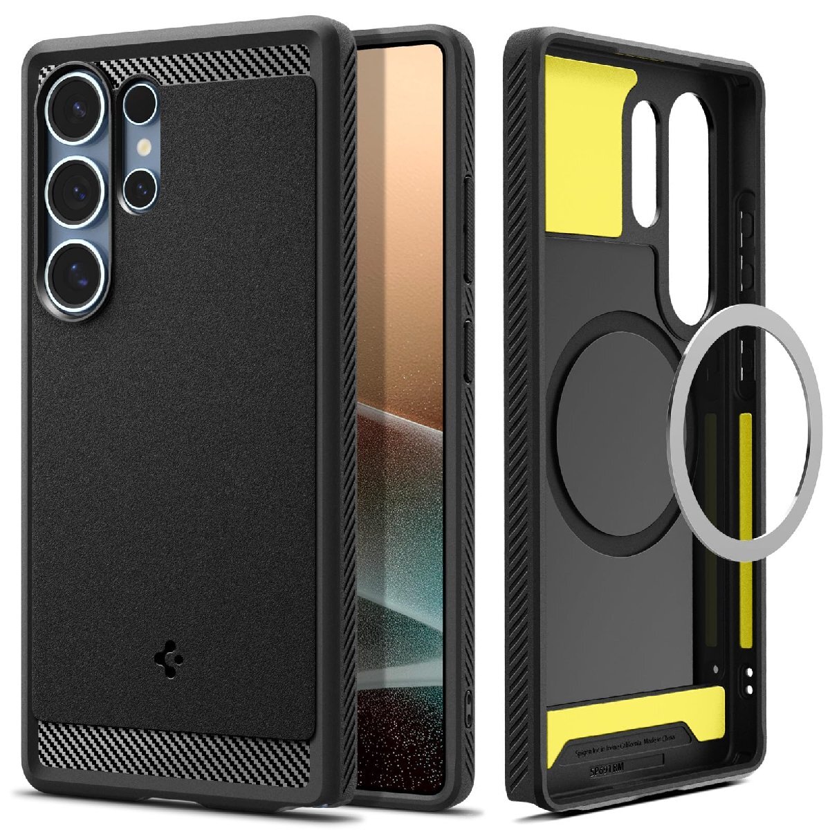 Spigen GalaxyS25Ultra ケース Magfit対応 耐衝撃 TPU ソフト マット ACS08951 マット・ブラック拍卖