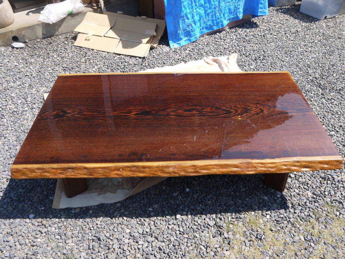 ★【HD20629】銘木 鉄刀木 座卓 / 幅約152cm / センターテーブル タガヤサン 家具 座敷机 天然木拍卖
