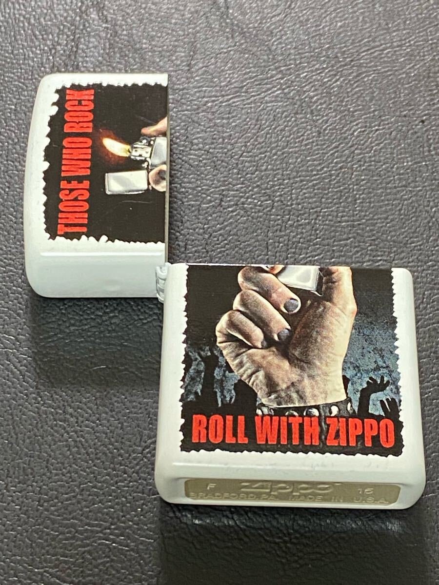 zippo ROCK ROLL White 外側ケース アウター 前面加工 希少モデル 2015年製拍卖