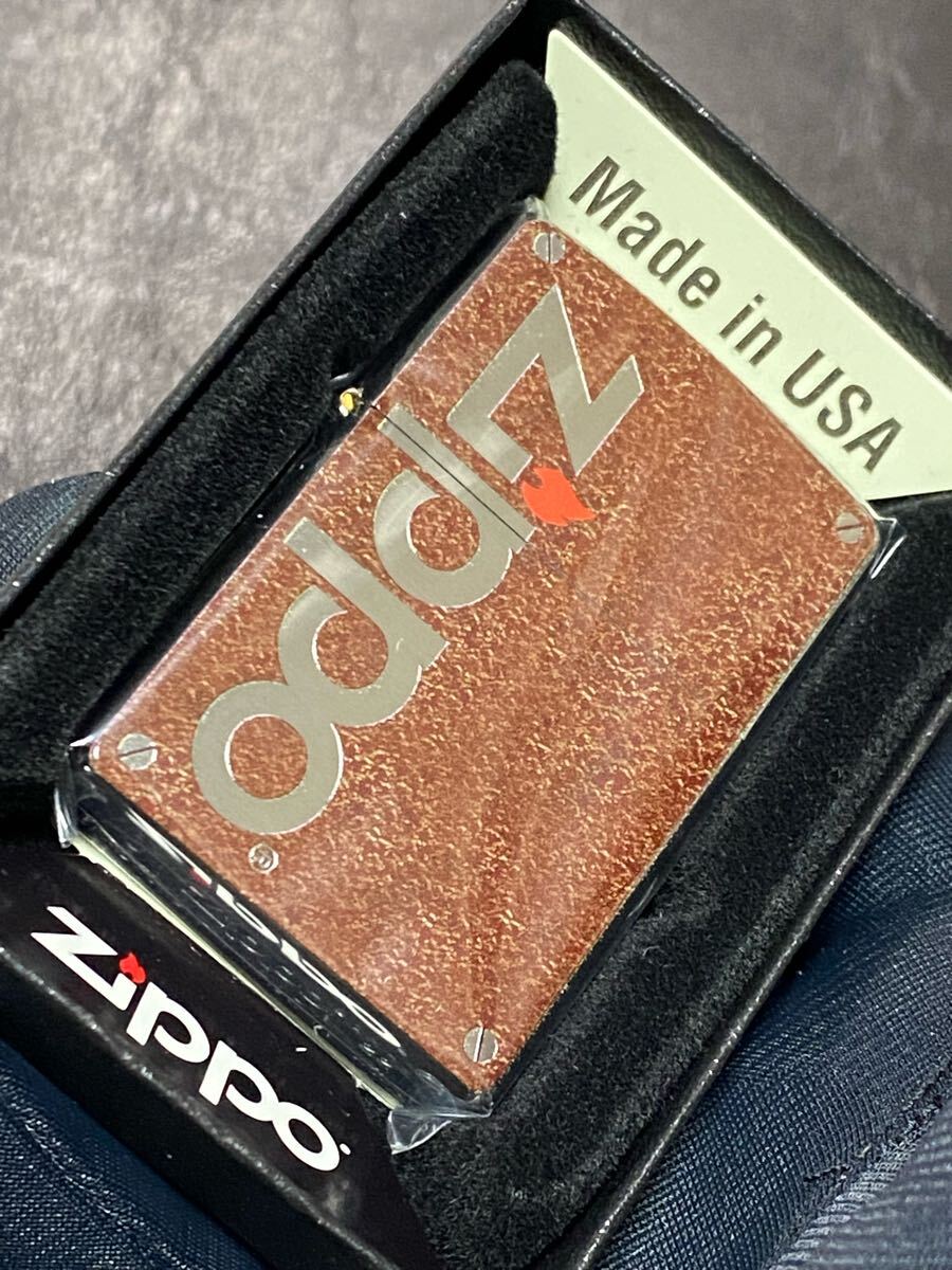 zippo ジッポーマーク ブラウン 両面デザイン 希少モデル 2022年製 ケース 保証書付き拍卖