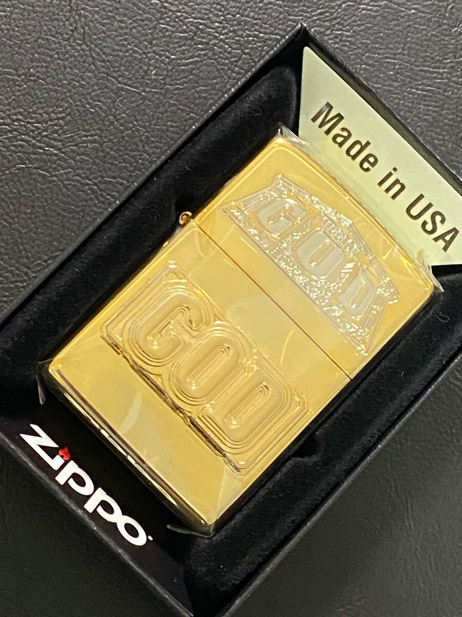 zippo ミリオンゴッド 立体メタル ゴールド 希少モデル 2020年製 シルバーインナー 2020年製 ケース 保証書付き拍卖