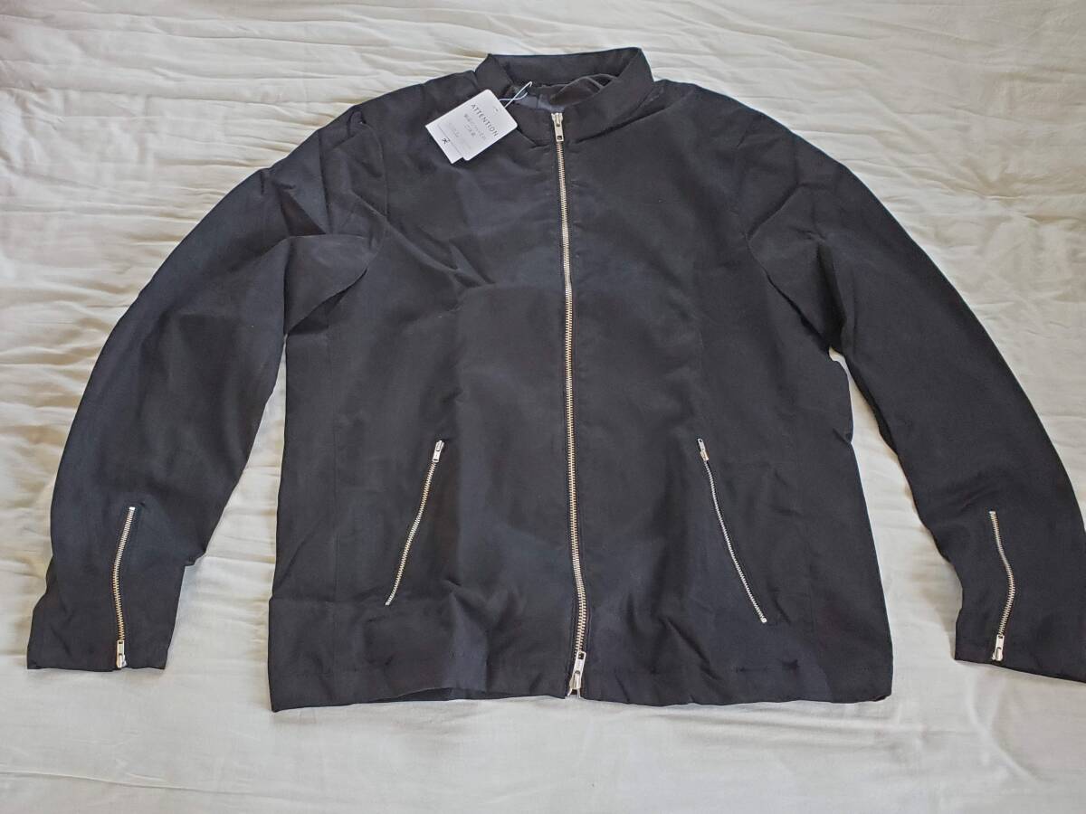 新品 TAKEO KIKUCHI(タケオキクチ) スエード調シングルライダース 黒(ブラック) XL ジャンバー拍卖