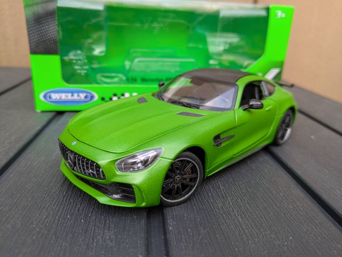 Mercedes-AMG GT R WELLY NEX 1/24 メルセデス・ベンツ GT-R Benz グリーンヘル マグノ マット グリーン 緑拍卖