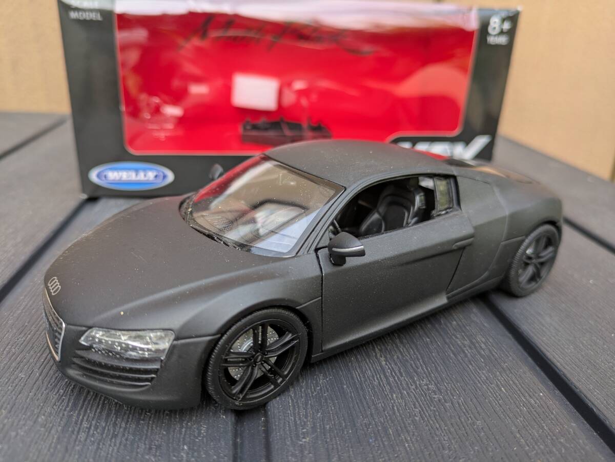 アウディ Audi R8 WELLY NEX Matte Black Collection 1/24 マットブラック コレクション 拍卖