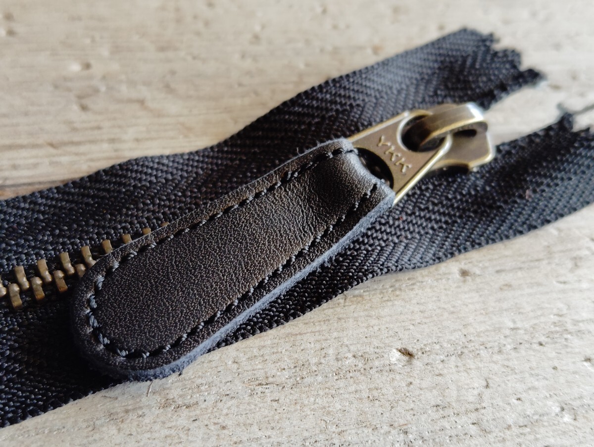 牛革 ファスナー引手3本セット 革ジャン バッグ  リペア ファスナー バッグ 894566558拍卖