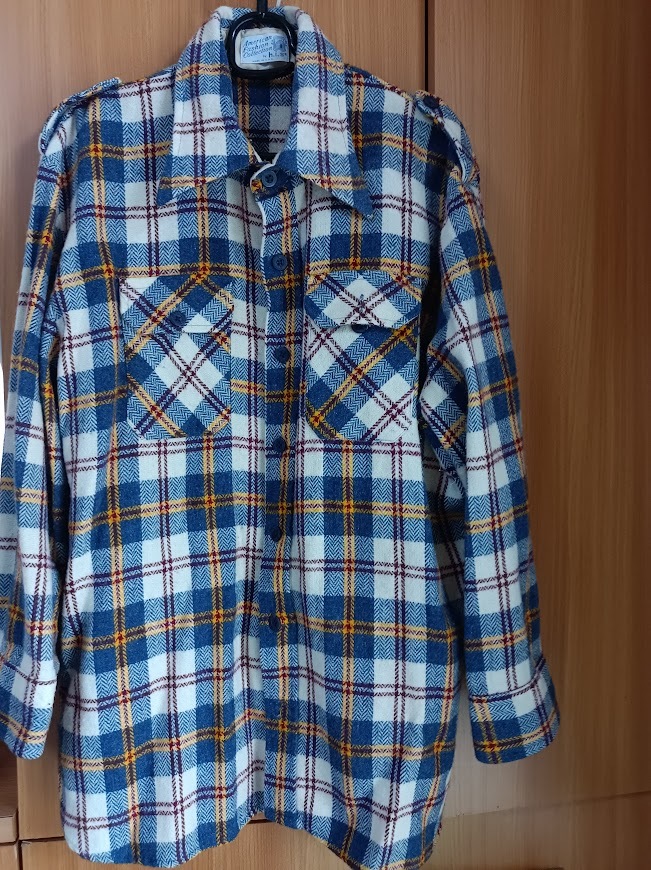 メンズ シャツ サイズL HIS USA エポーレット オールド チエック柄 古着拍卖