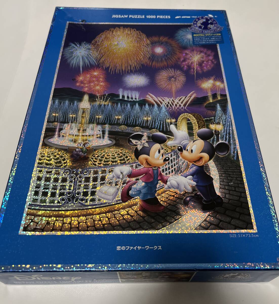 未使用品 テンヨー ディズニー ミッキー ミニー 恋のファイヤーワークス ホログラム ジグソーパズル 1000ピース拍卖