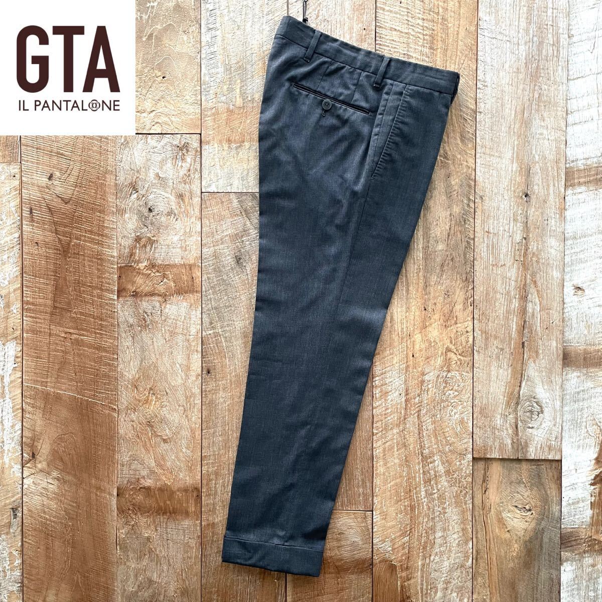 GTA×BEAMSF ジーティーアー ビームスエフ テーパード ウール スラックス パンツ 42 チャコールグレー拍卖