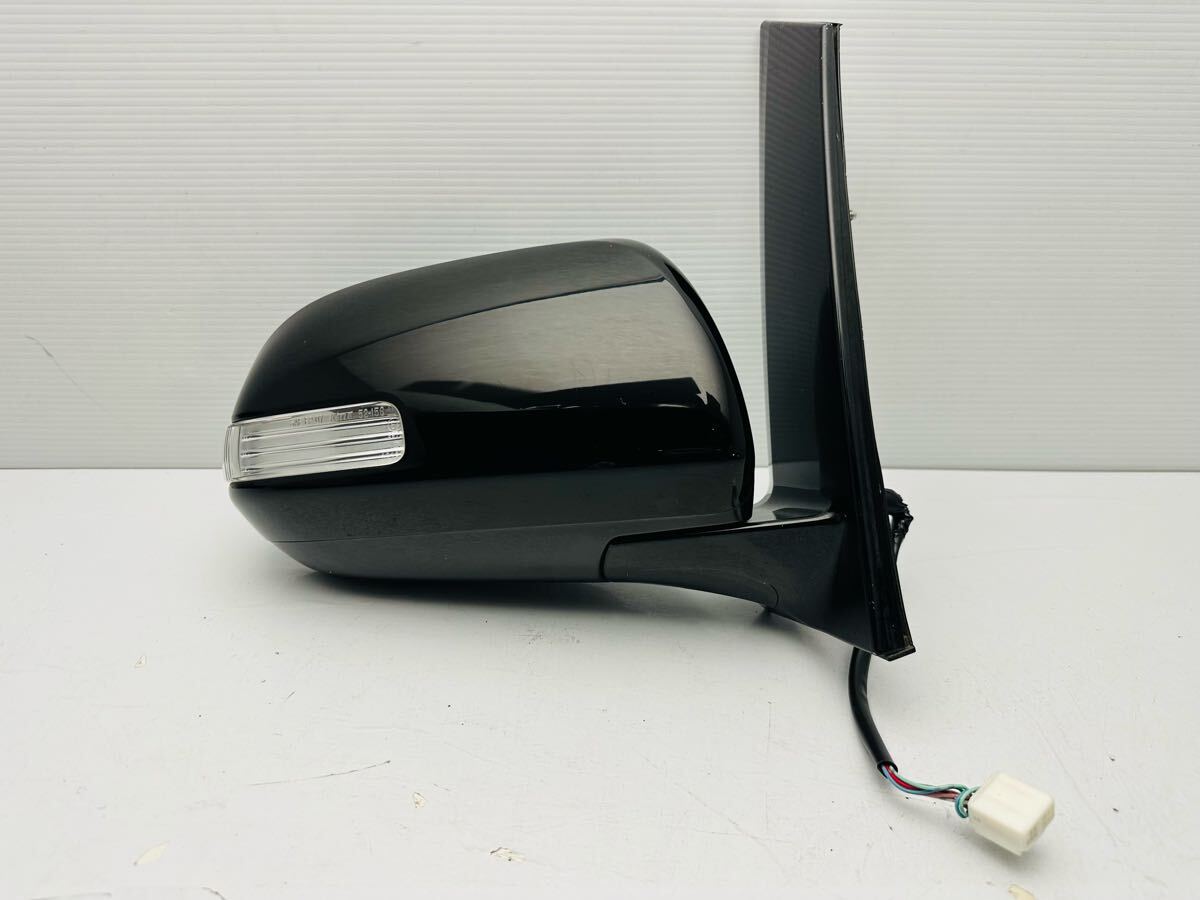 美品 20系 アルファード ヴェルファイア ANH20W/ANH25W/GGH20/GGH25 右 ドアミラー 7ピン 202黒 ウィンカー付き (T201)拍卖