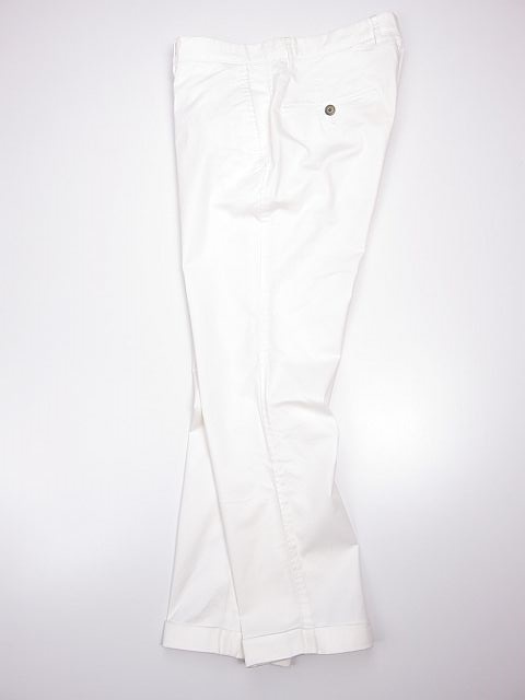 【送料無料】ユナイテッドアローズ コットンパンツ ダブル裾 白 チノパンツ ストレッチ素材 ウエスト80cm/M拍卖