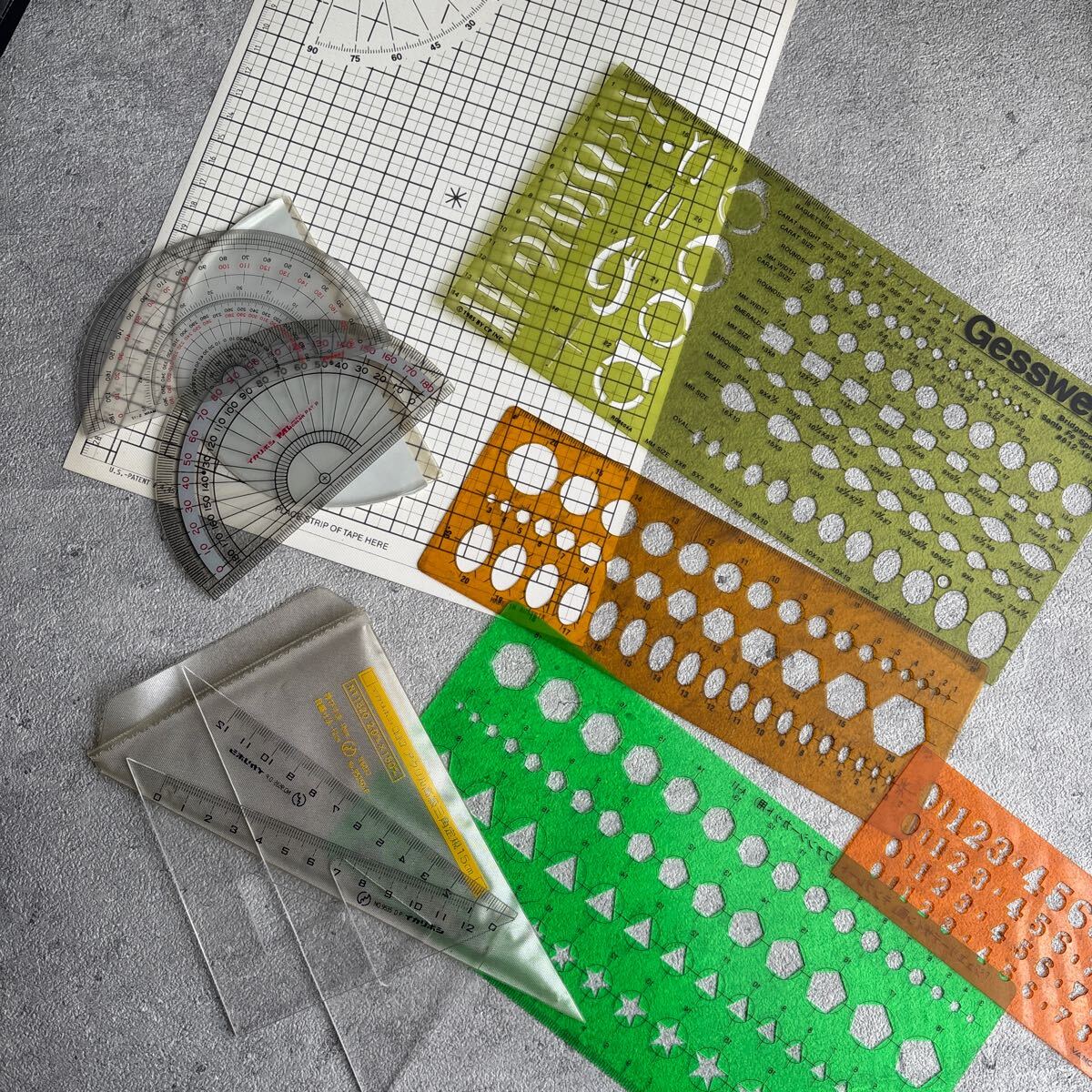 イカリボシ Gesswein 他テンプレート 定規 製図用 ジュエリーデッサン まとめ拍卖