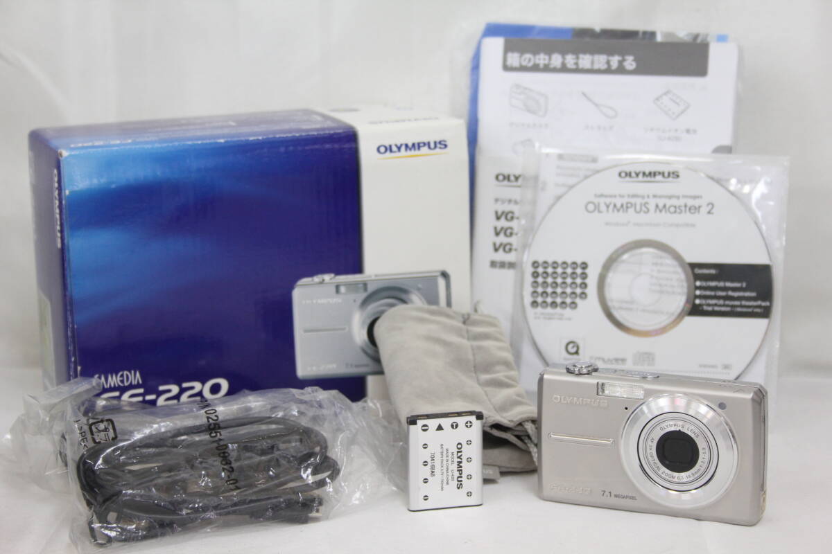 【返品保証】 【元箱付き】オリンパス Olympus FE-220 3x バッテリー付き コンパクトデジタルカメラ M3206拍卖
