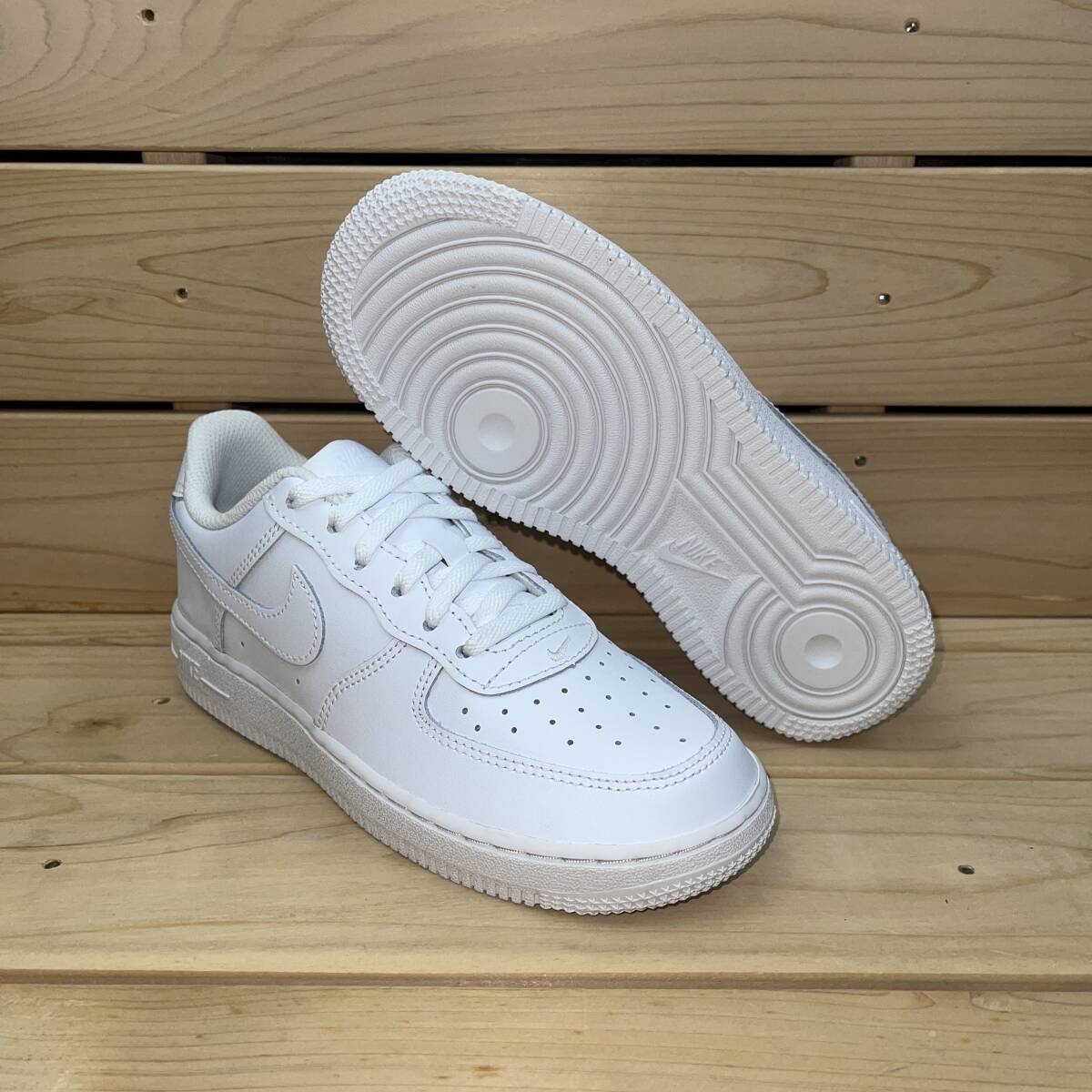 ナイキ フォース 1 LE PS 19cm US13C ホワイト NIKE FORCE 1 LE (PS) キッズ ジュニア 子供用運動靴 白 天然皮革拍卖