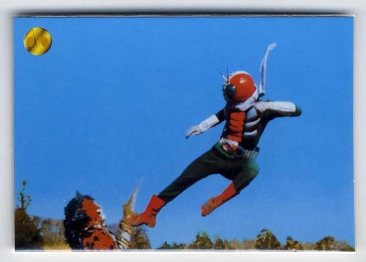 ◆防水対策 厚紙補強 カルビー 仮面ライダーV3チップスカード(2004 復刻版) D11 V3の必殺技 トレカ 即決拍卖