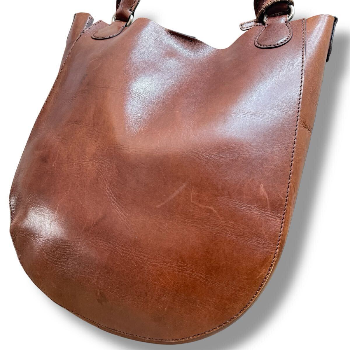 即決★beau dessin S.A.★ レザートートバッグ ボーデッサン ブラウン 茶 本革 本皮 鞄拍卖