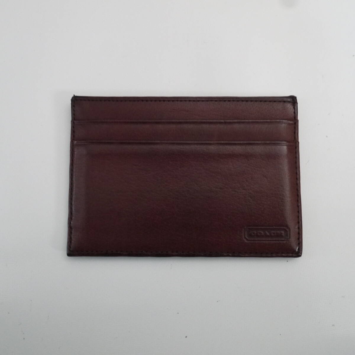 $ 美品 $ レトロ♪ ■ COACH ■ コーチ ◆ ロゴ入り 本革 レザー製 ◆ カードケース 名刺入れ ◆ チョコレート ダークブラウン ◆ 送料無料拍卖