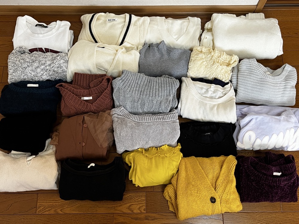 ★即決★ハイティーンから20代前半 レディース Mサイズ★セーター/トレーナー/ベスト/カーディガン/長袖シャツ/スカート 31着 まとめて★拍卖