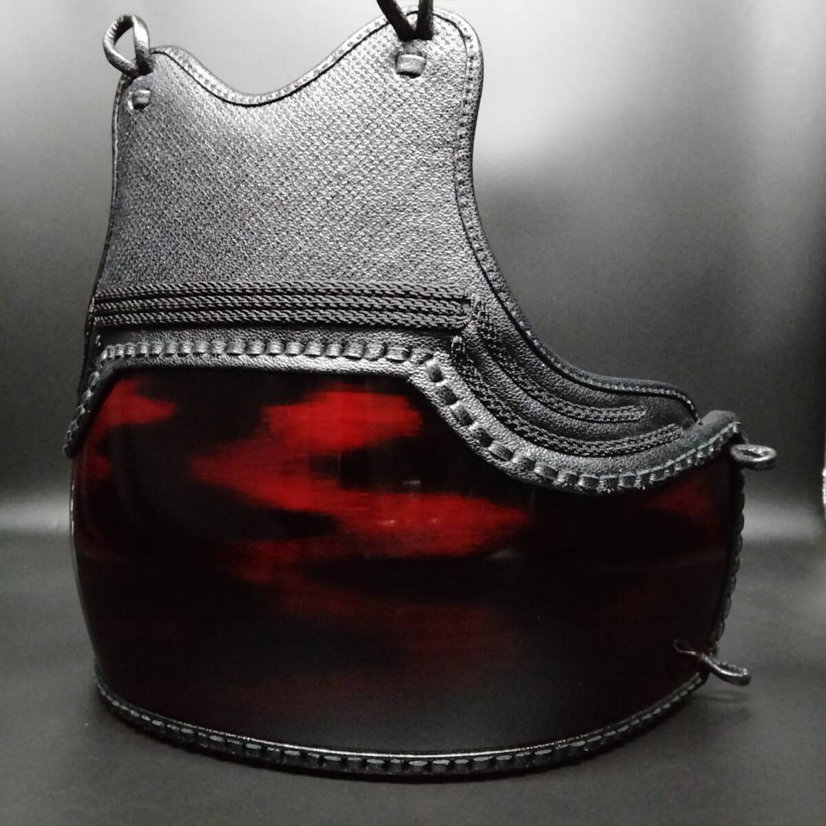 暁雲塗 60本竹胴本漆手塗 絞り型胸上製クロザン革濃紺総刺 開き約42㎝ 一般大人Lサイズ 日本製拍卖