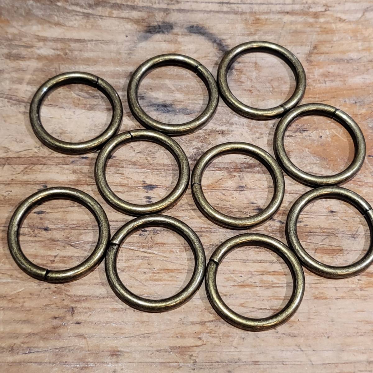 線径太めの丸カン 32mm アンティークゴールド 10個セット拍卖