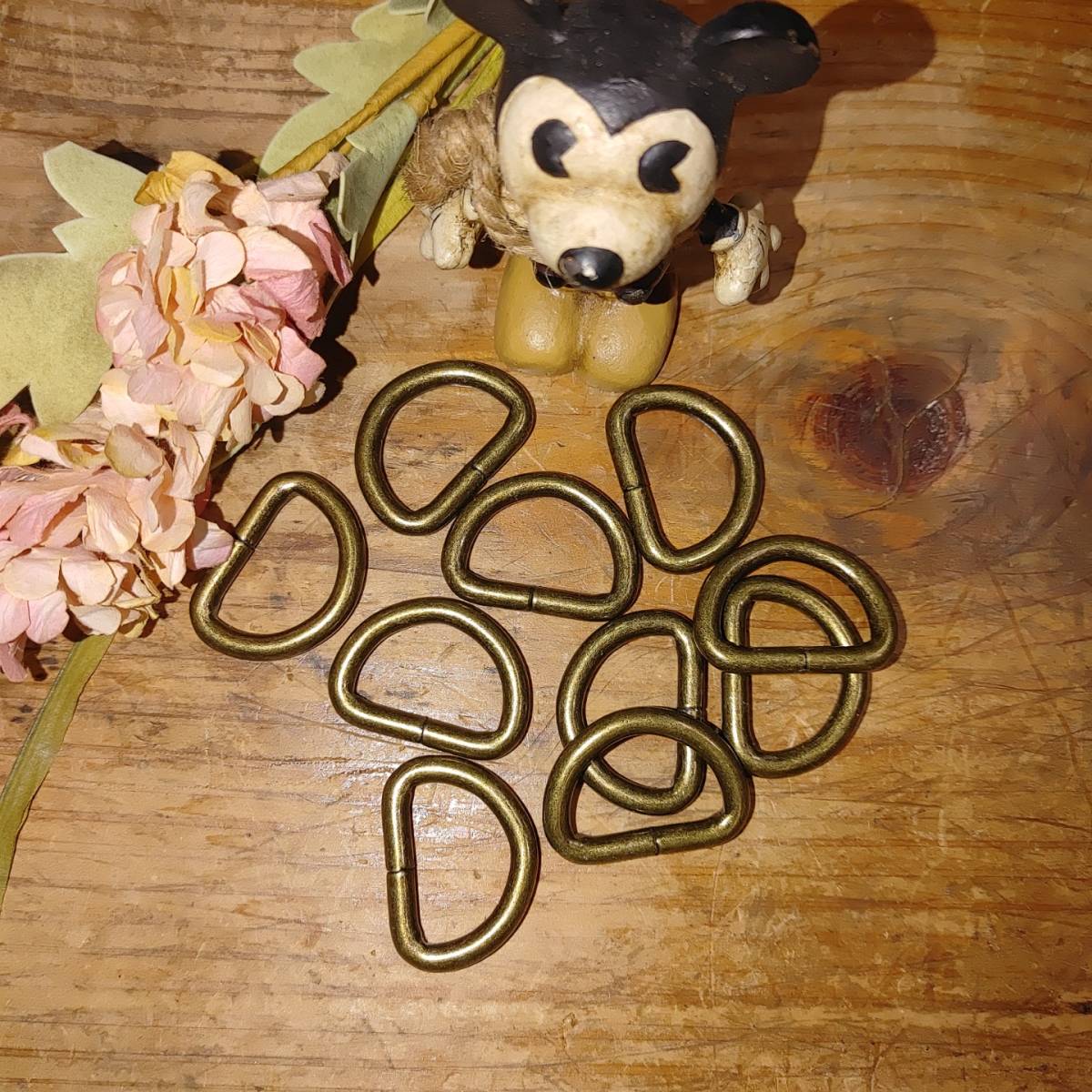 線径太めのDカン 25mm アンティークゴールド 10個セット拍卖