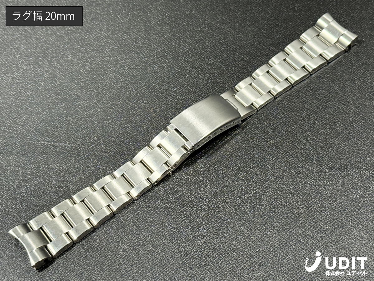 ラグ幅20mm 腕時計ブレス ロレックス向けメタルブレス 時計用ベルト・バンド ヘアライン 一体型 シングルロック式 拍卖