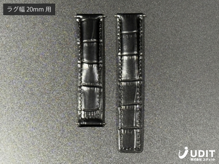 20mm タグホイヤー無段階調整純正バックル向け クロコダイル型押し 腕時計用レザーベルト・バンド 拍卖